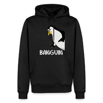 Pinguin Witz Banguin lustige Pinguine - Männer Premium Bio Hoodie - Schwarz - Vorne - Nico (187cm)