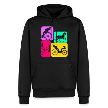 Kutsche Pferdekutsche retro Kutscher - Männer Premium Bio Hoodie - Schwarz - Vorne - Nico (187cm)