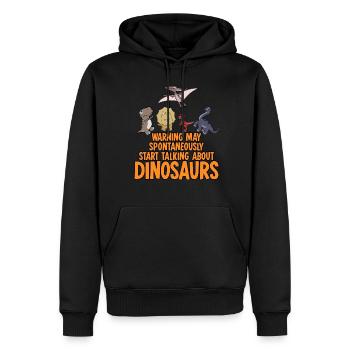 Dinosaurier Dino Dinos Dinosaure - Sweat à capuche Premium bio Homme - noir - Devant - Nico (187cm)