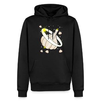 Knoblauch Knoblauchzehen Planet Knobi - Männer Premium Bio Hoodie - Schwarz - Vorne - Nico (187cm)