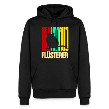 Rennmaus Flüsterer - Männer Premium Bio Hoodie - Schwarz - Vorne - Nico (187cm)
