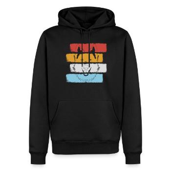 Berger Blanc Chiens de berger - Sweat à capuche Premium bio Homme - noir - Devant - Nico (187cm)