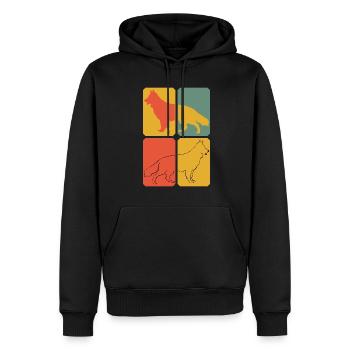 Berger Blanc Retro Chiens de Berger - Sweat à capuche Premium bio Homme - noir - Devant - Nico (187cm)