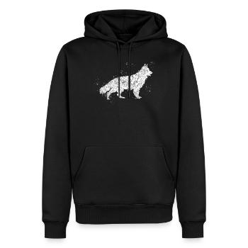 Berger allemand Berger Blanc Chiens - Sweat à capuche Premium bio Homme - noir - Devant - Nico (187cm)