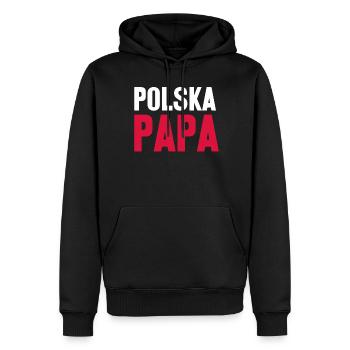 Pologne Père Mât Papa Drapeau Polonais - Sweat à capuche Premium bio Homme - noir - Devant - Nico (187cm)