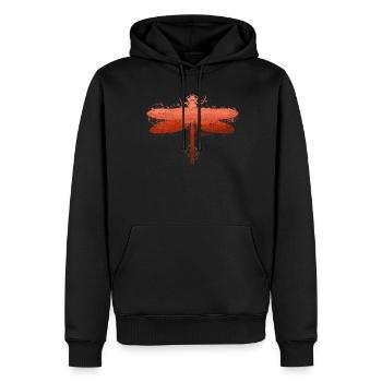 Libellules - Sweat à capuche Premium bio Homme - noir - Devant - Nico (187cm)