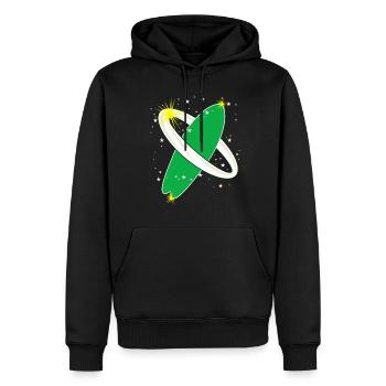 Planche de surf dans Space Surfer - Sweat à capuche Premium bio Homme - noir - Devant - Nico (187cm)