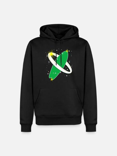 Surfboard im Weltraum Surfer - Männer Premium Bio Hoodie - Schwarz