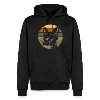 Fuchs mit Sonnenbrille retro Füchse - Männer Premium Bio Hoodie - Schwarz - Vorne - Nico (187cm)