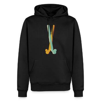 Hockey sur gazon Hockey Bâtons de hockey Hockey - Sweat à capuche Premium bio Homme - noir - Devant - Nico (187cm)