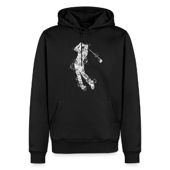 Golf tee golfeur golfeur - Sweat à capuche Premium bio Homme - noir - Devant - Nico (187cm)