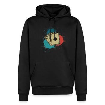 Poker Poker Cards Retro Poker Player - Sweat à capuche Premium bio Homme - noir - Devant - Nico (187cm)