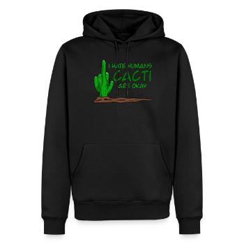 Kaktus Mittelfinger Kakteen - Männer Premium Bio Hoodie - Schwarz - Vorne - Nico (187cm)