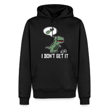 T-Rex Bodybuilder Bodybuilding - Männer Premium Bio Hoodie - Schwarz - Vorne - Nico (187cm)