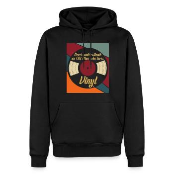 Vinyl Retro Vintage Schallplatte - Männer Premium Bio Hoodie - Schwarz - Vorne - Nico (187cm)