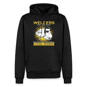 Welder saying welding - Men’s Premium Organic Hoodie - black - Front - Nico (187cm)