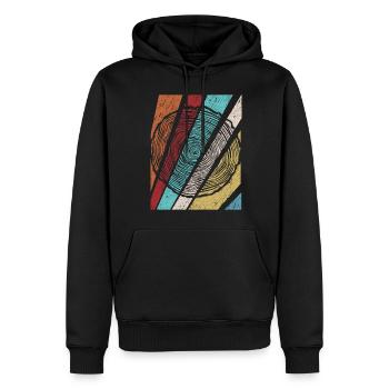 Holz Holzfäller Baumscheibe Tischler - Männer Premium Bio Hoodie - Schwarz - Vorne - Nico (187cm)