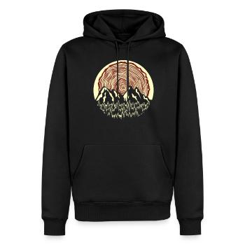 Randonnée Bois Bûcheron en plein air - Sweat à capuche Premium bio Homme - noir - Devant - Nico (187cm)