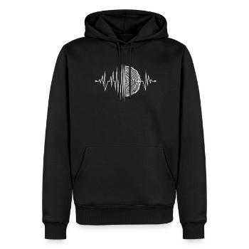 Tischler Holz EKG Holzfäller Schreiner - Männer Premium Bio Hoodie - Schwarz - Vorne - Nico (187cm)
