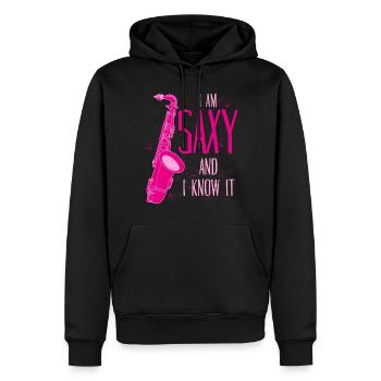 Saxophone Jogue Saxy Jazz Saxophone - Sweat à capuche Premium bio Homme - noir - Devant - Nico (187cm)