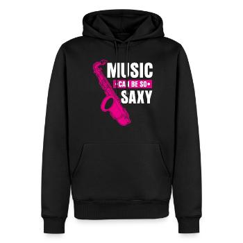 Saxophone Saxy Music Jazz Saxophones - Sweat à capuche Premium bio Homme - noir - Devant - Nico (187cm)