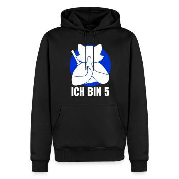 Ninja Katze Fünf Jahre zum 5. Geburtstag - Männer Premium Bio Hoodie - Schwarz - Vorne - Nico (187cm)