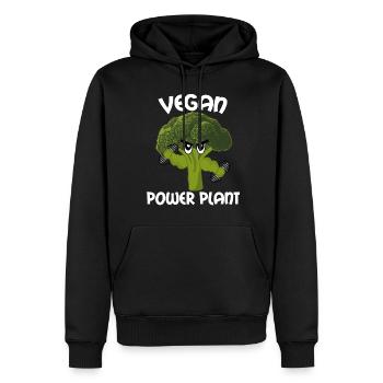 Vegan Brokkoli Bodybuilding Veganer - Männer Premium Bio Hoodie - Schwarz - Vorne - Nico (187cm)