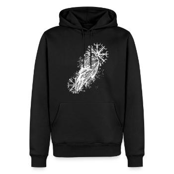 Raben Valhalla Wikinger Vegvisir - Männer Premium Bio Hoodie - Schwarz - Vorne - Nico (187cm)