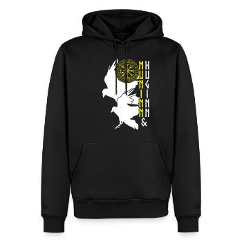 Rabe Vegvisir Wikinger Raben - Männer Premium Bio Hoodie - Schwarz - Vorne - Nico (187cm)