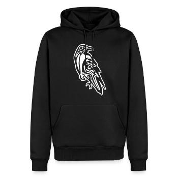 Corbeau Vikings Corbeaux nordiques - Sweat à capuche Premium bio Homme - noir - Devant - Nico (187cm)