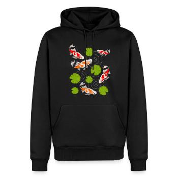 Koi Carp Pond Kois - Sweat à capuche Premium bio Homme - noir - Devant - Nico (187cm)