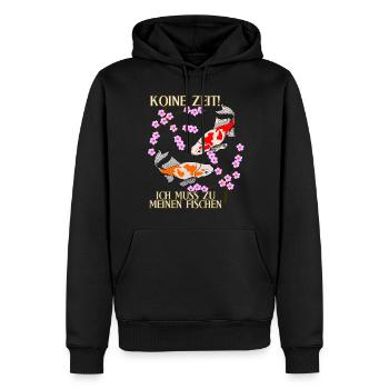 Koi Keine Zeit Kois - Männer Premium Bio Hoodie - Schwarz - Vorne - Nico (187cm)
