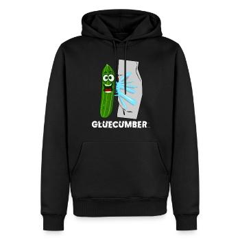 Gurke mit Kleber Gluecumber Gurken - Männer Premium Bio Hoodie - Schwarz - Vorne - Nico (187cm)