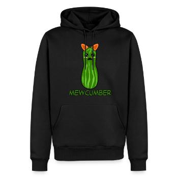 Gurken Katze Mewcumber Gurke - Männer Premium Bio Hoodie - Schwarz - Vorne - Nico (187cm)