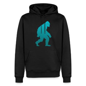 Bigfoot Sasquatch mit Sonnenbrille - Männer Premium Bio Hoodie - Schwarz - Vorne - Nico (187cm)
