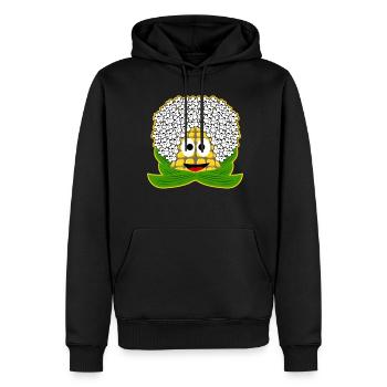 Maïs soufflé - Sweat à capuche Premium bio Homme - noir - Devant - Nico (187cm)