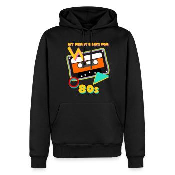 80s 1980 Disco Party Vintage 80er - Männer Premium Bio Hoodie - Schwarz - Vorne - Nico (187cm)