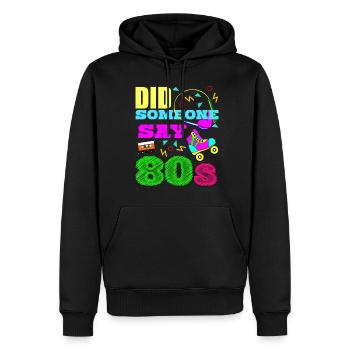 Années 80 Disco 1980 Party Années 80 - Sweat à capuche Premium bio Homme - noir - Devant - Nico (187cm)