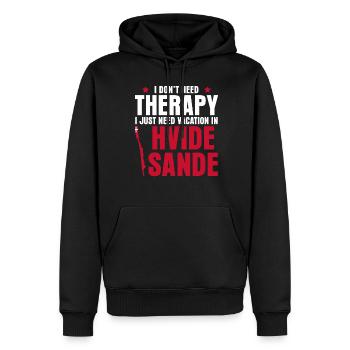 Hvide Sande Urlaub Dänemark - Männer Premium Bio Hoodie - Schwarz - Vorne - Nico (187cm)