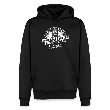 Sauna Witz Saunist Saunisten Saunieren - Männer Premium Bio Hoodie - Schwarz - Vorne - Nico (187cm)