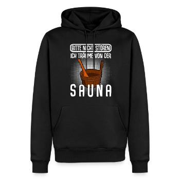 Sauna Saunist lustig Saunisten Saunieren - Männer Premium Bio Hoodie - Schwarz - Vorne - Nico (187cm)