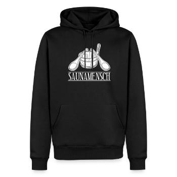 Sauna Saunamensch Saunisten Saunieren - Männer Premium Bio Hoodie - Schwarz - Vorne - Nico (187cm)