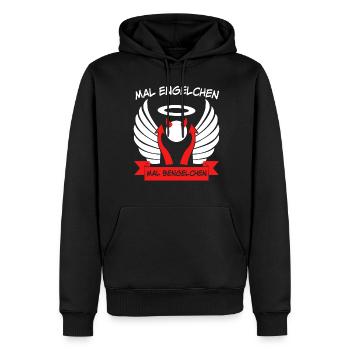 Engel Bengelchen Bengel Heiligenschein - Männer Premium Bio Hoodie - Schwarz - Vorne - Nico (187cm)
