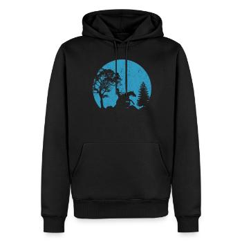 Reining Reiter Reiten Mond Westernreiten - Männer Premium Bio Hoodie - Schwarz - Vorne - Nico (187cm)