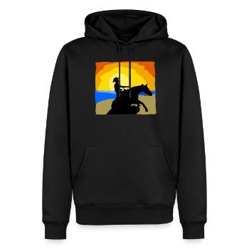 Reining Équitation Plage Western Riding - Sweat à capuche Premium bio Homme - noir - Devant - Nico (187cm)