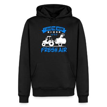 Farmer Farmer Farmer Manure Driving - Men’s Premium Organic Hoodie - black - Front - Nico (187cm)