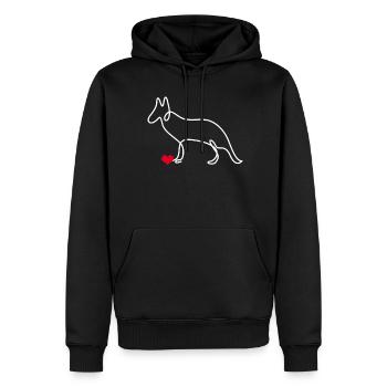 Chien de berger blanc Chiens de berger - Sweat à capuche Premium bio Homme - noir - Devant - Nico (187cm)