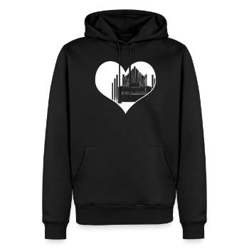 Organ Organist Heart Organist - Men’s Premium Organic Hoodie - black - Front - Nico (187cm)