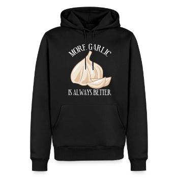 More Garlic - Männer Premium Bio Hoodie - Schwarz - Vorne - Nico (187cm)