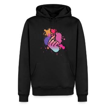 Kpop Finger Korean Popmusik Retro K-Pop - Männer Premium Bio Hoodie - Schwarz - Vorne - Nico (187cm)